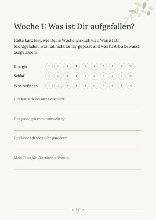 Beispielseite: Wochenrückblick